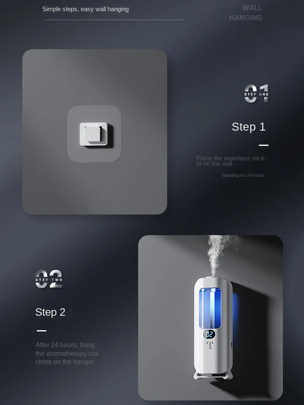 Automatic Aromatherapy Machine And Air Humidifier With Digital Display And Colored Lights -Machine Office Home, And Bathroom