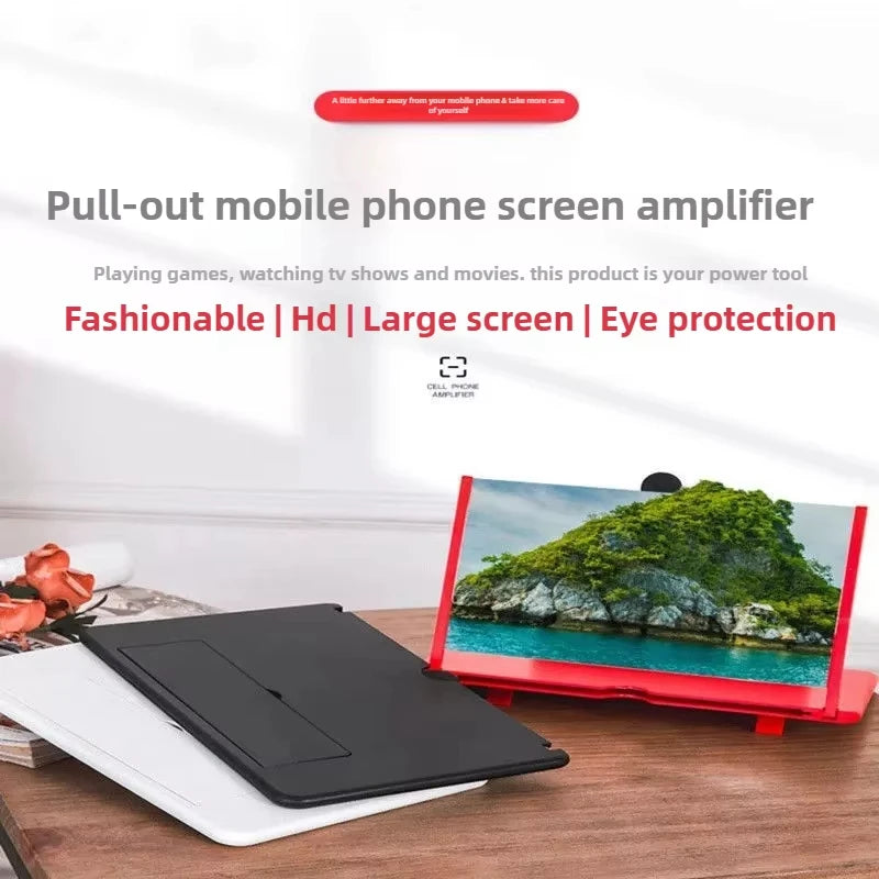 12"Mobile Phone Magnifier Ultra-HD Screen Magnifier for Easy TV Viewing Orientation for Landscape Use Eye Protection Full-Screen