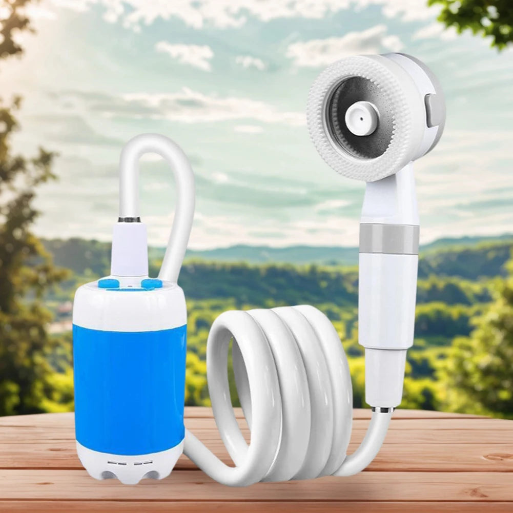 Portable Camping Shower Outdoor Shower Sprayer Rechargeable Electric Shower Pump for Camping Car Washing Gardening Pet Cleaning