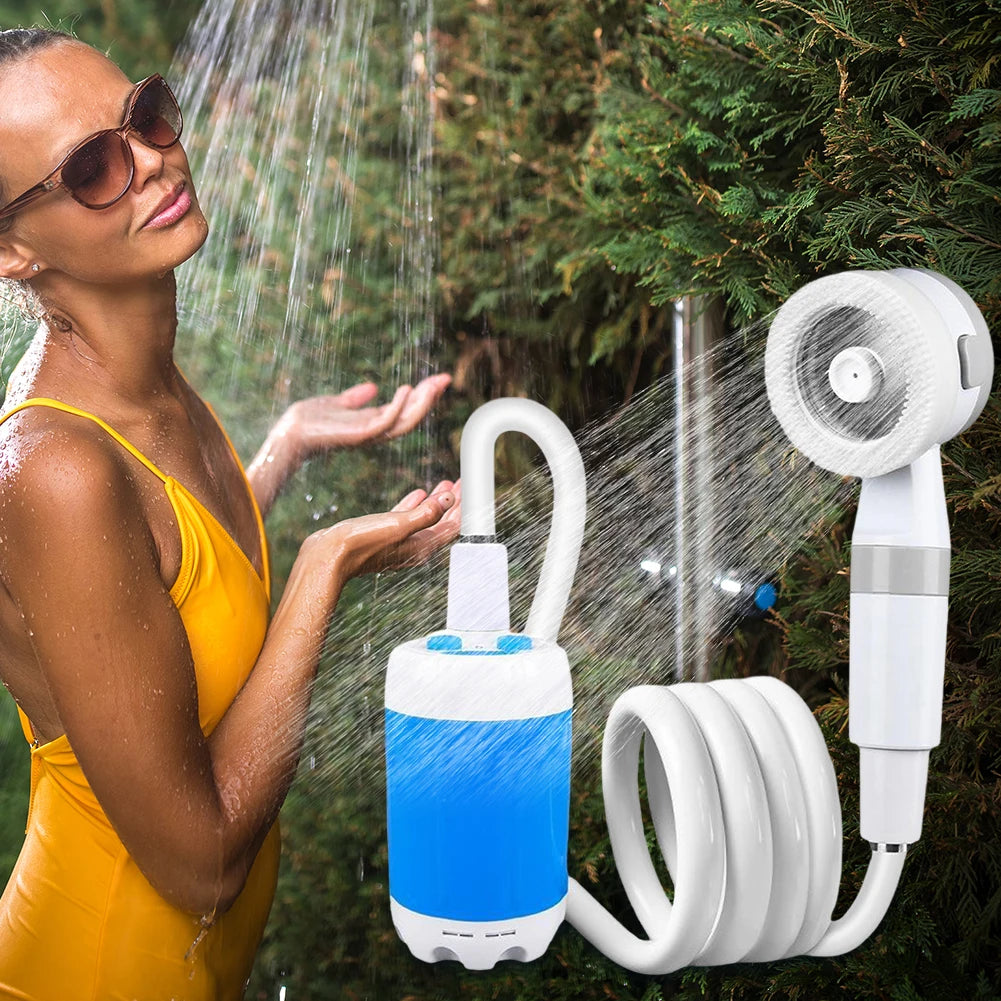 Portable Camping Shower Outdoor Shower Sprayer Rechargeable Electric Shower Pump for Camping Car Washing Gardening Pet Cleaning