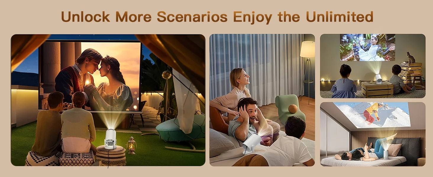 LynCast Projector HY300 Pro+ 4K Android 11 Dual Wifi6 300ANSI Allwinner H713 BT5.4 720P Native Outdoor Video Home Theater Cinema