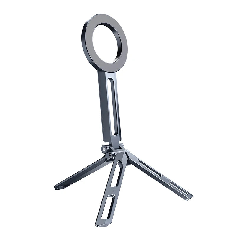 Mini Tripod Foldable Magnetic Phone Holder, Portable Travel Stand Tripod for IPhone & Android, Suitable for Desk/Plane/Train