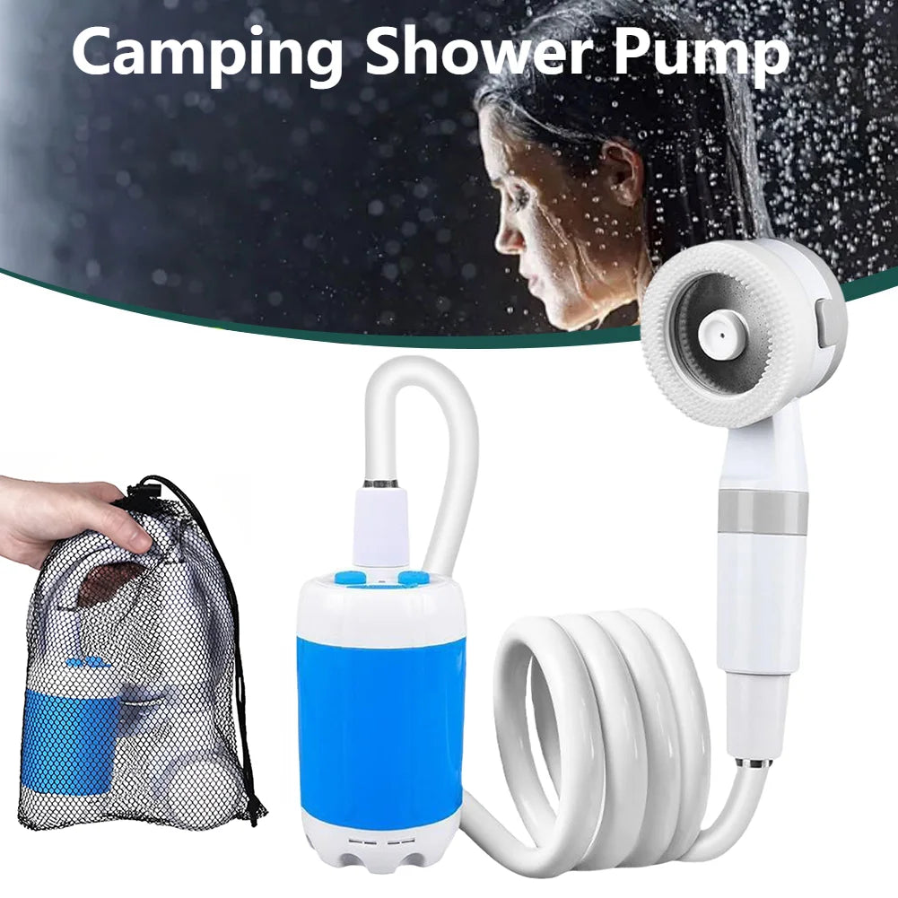 Portable Camping Shower Outdoor Shower Sprayer Rechargeable Electric Shower Pump for Camping Car Washing Gardening Pet Cleaning