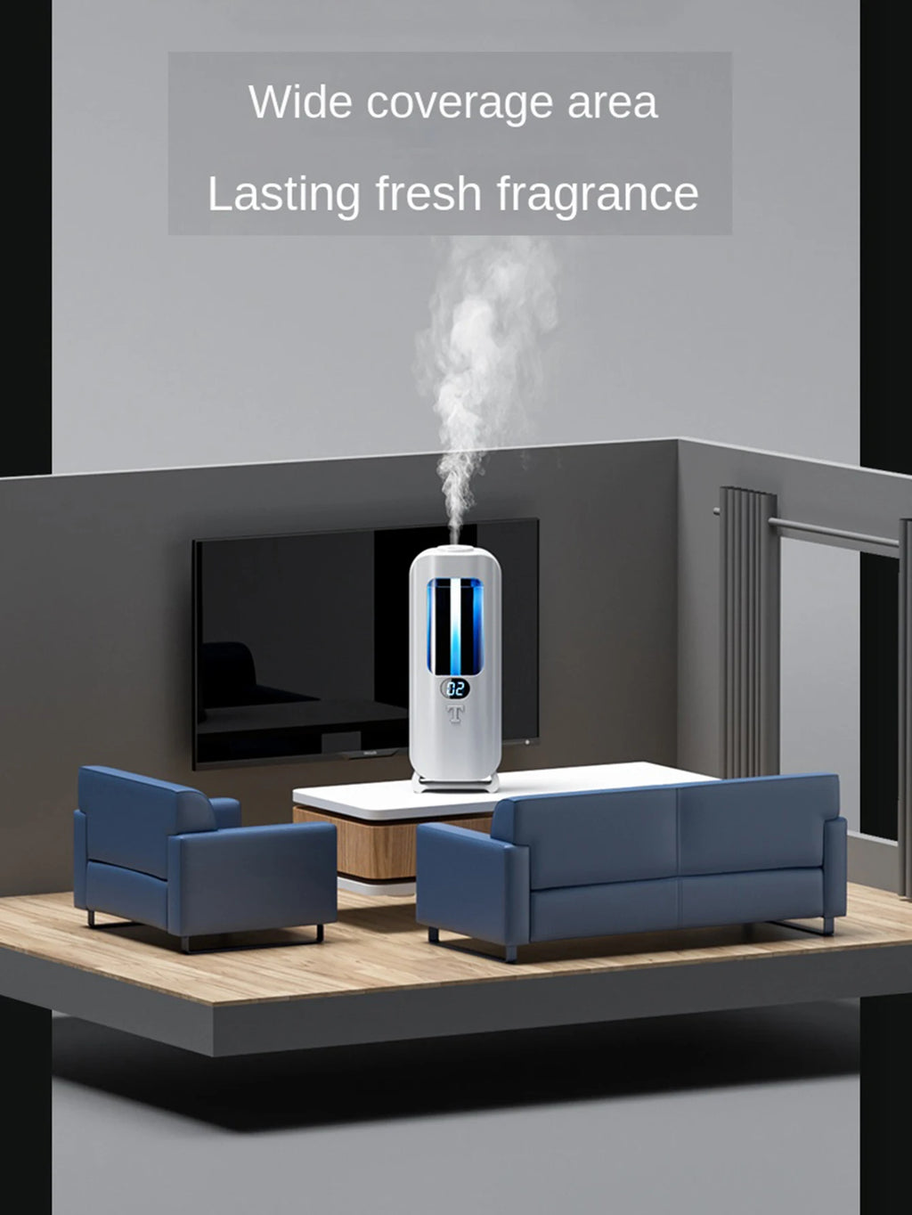 Automatic Aromatherapy Machine And Air Humidifier With Digital Display And Colored Lights -Machine Office Home, And Bathroom