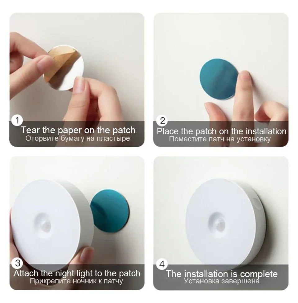 Motion Sensor LED Night Light USB Rechargeable Night Lamp For Kitchen Cabinet Wardrobe Lamp Staircase Wireless Closet Light