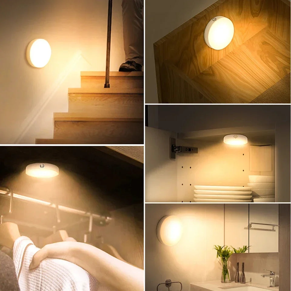 Motion Sensor LED Night Light USB Rechargeable Night Lamp For Kitchen Cabinet Wardrobe Lamp Staircase Wireless Closet Light