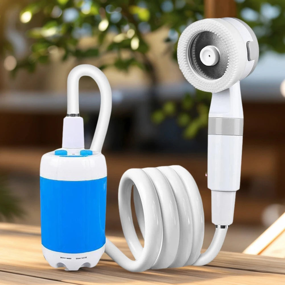 Portable Camping Shower Outdoor Shower Sprayer Rechargeable Electric Shower Pump for Camping Car Washing Gardening Pet Cleaning