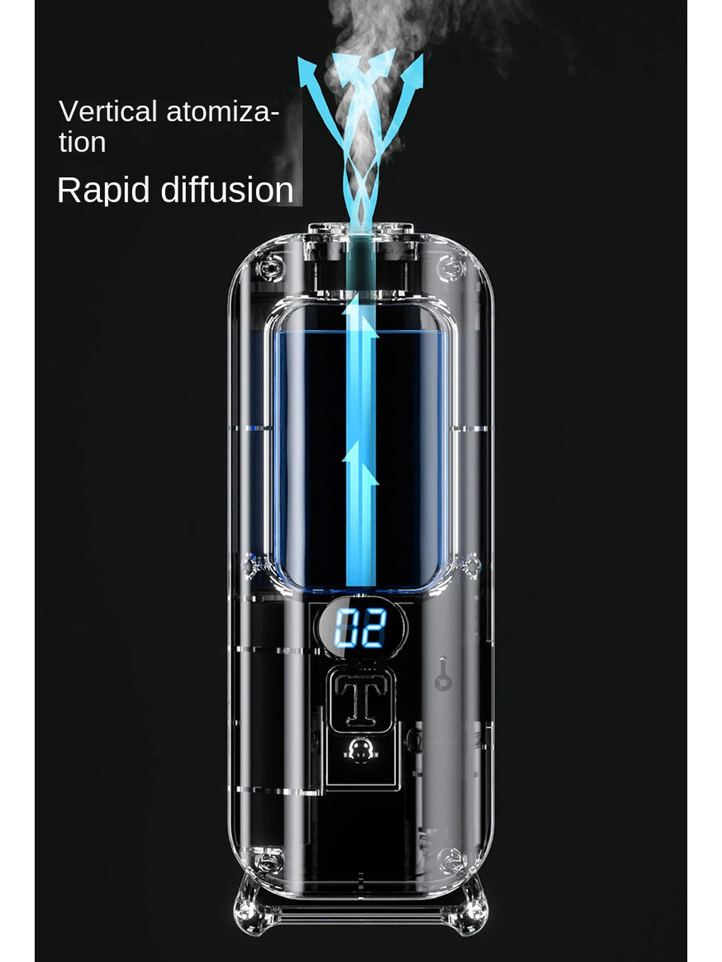 Automatic Aromatherapy Machine And Air Humidifier With Digital Display And Colored Lights -Machine Office Home, And Bathroom