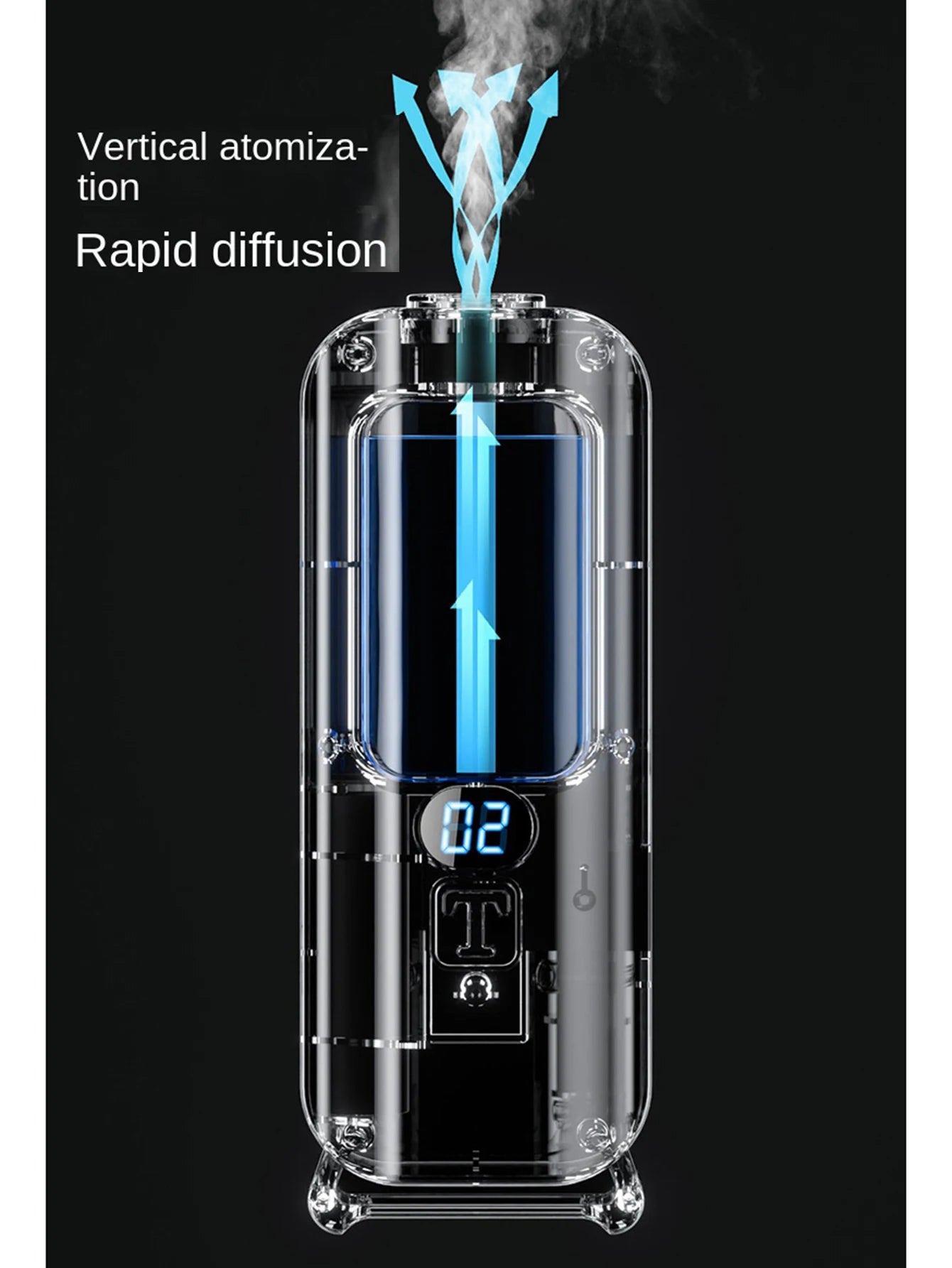 Automatic Aromatherapy Machine And Air Humidifier With Digital Display And Colored Lights -Machine Office Home, And Bathroom