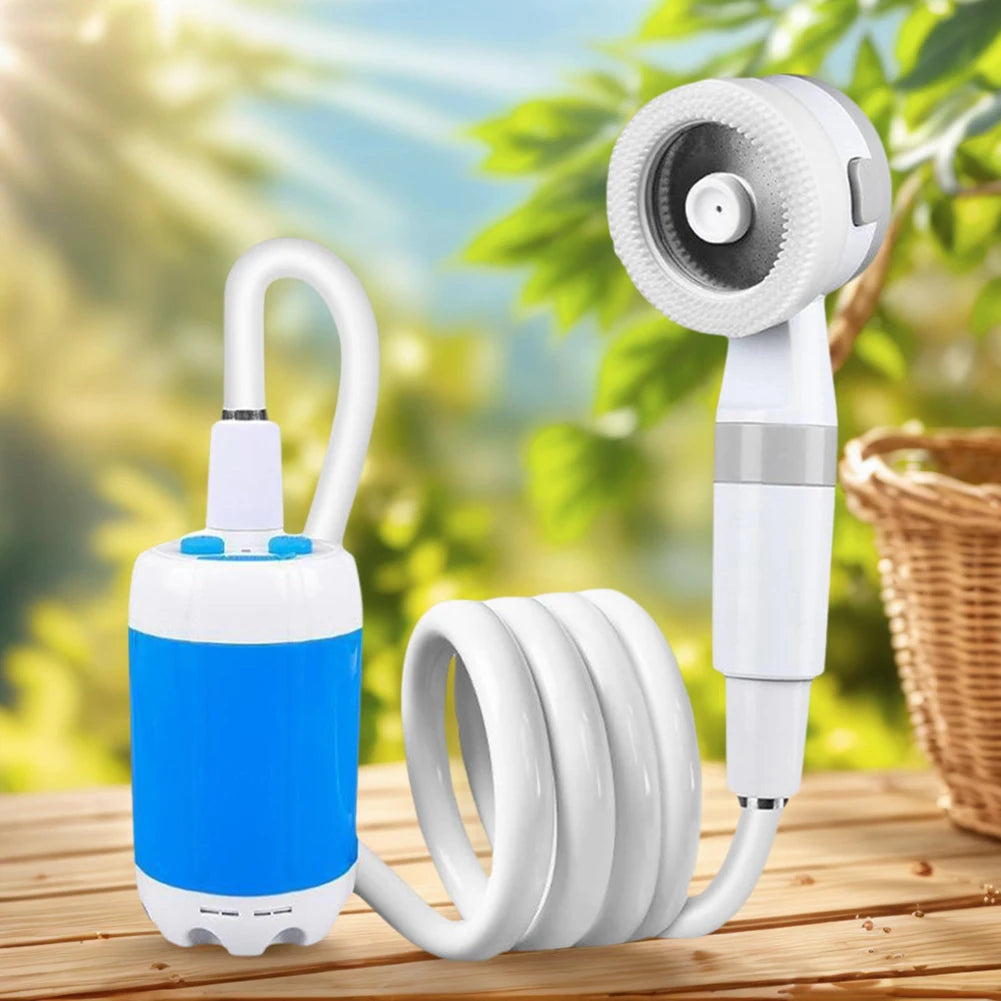 Portable Camping Shower Outdoor Shower Sprayer Rechargeable Electric Shower Pump for Camping Car Washing Gardening Pet Cleaning