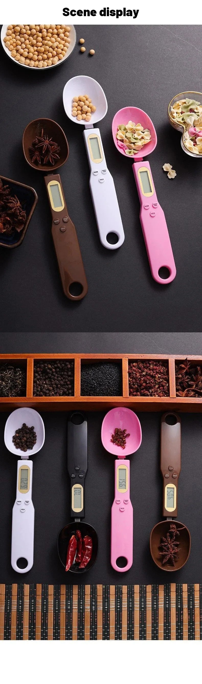 1 LCD digital adjustable weighing spoon, kitchen electronic measuring spoon Baking Scale, super factory OEM, reliable quality.