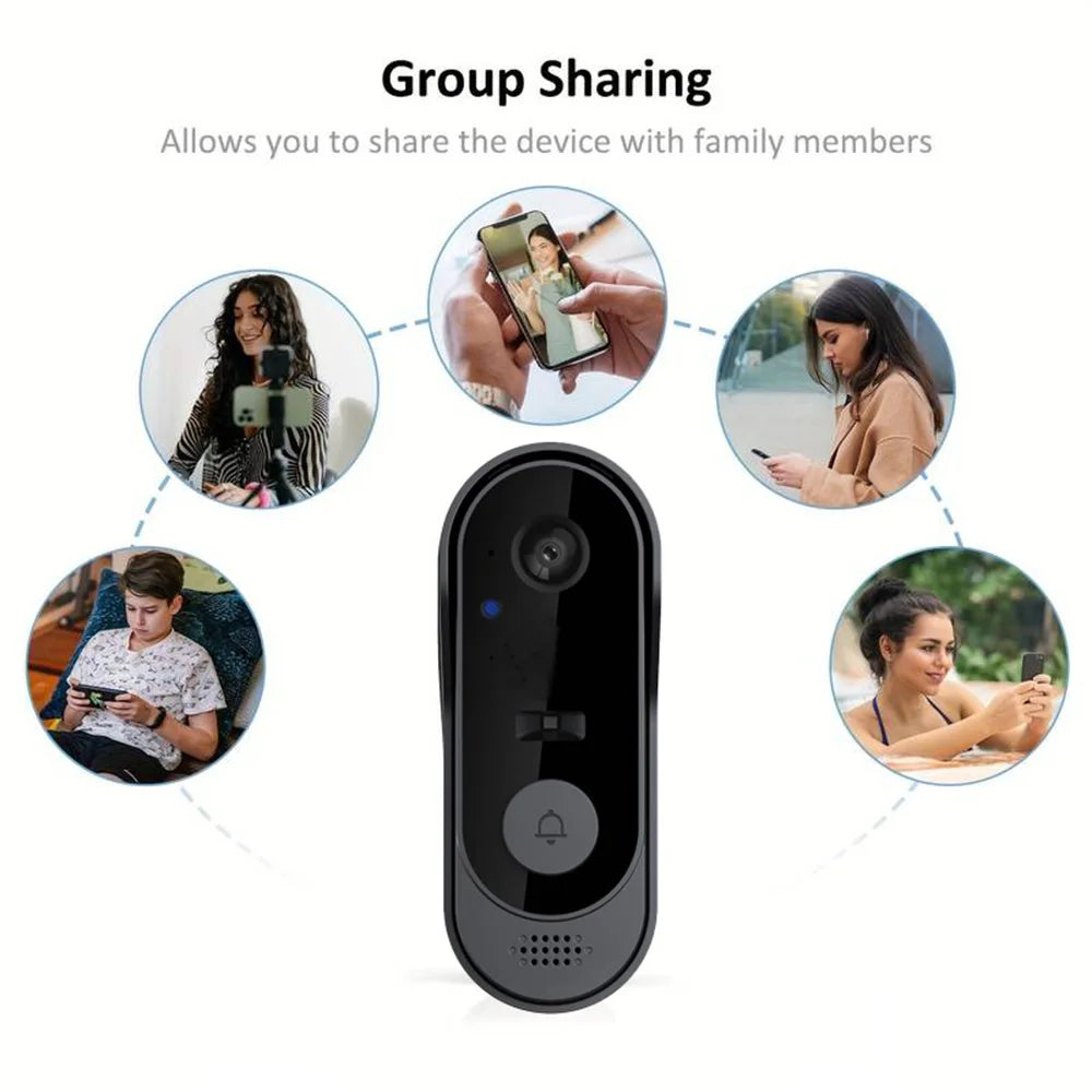Smart Home Doorbell Night Vision Monitors 720P Video Camera 2.4G Wifi Doorbell Security Waterproof Wireless Bell Door Intercom