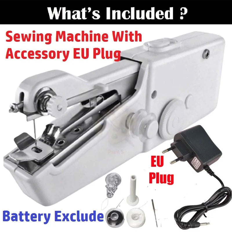 Mini Sewing Machine Hand Portable Manual Handheld Cordless Electric Sewing Machine Kit Quick Repair DIY Clothes Supplies Tools