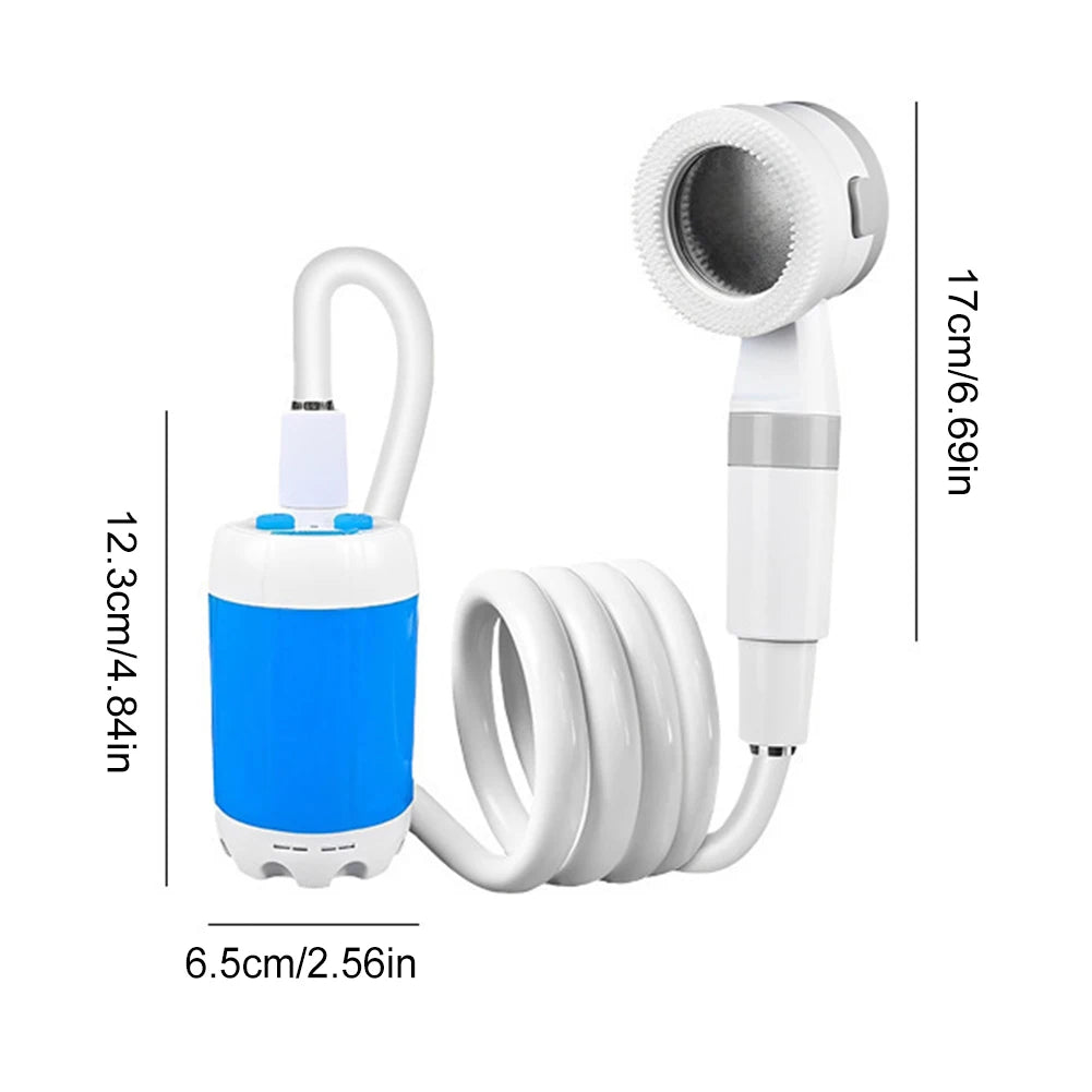 Portable Camping Shower Outdoor Shower Sprayer Rechargeable Electric Shower Pump for Camping Car Washing Gardening Pet Cleaning